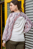 Plus Size Sweatshirt with Button Detail 