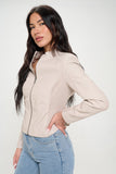 Coalition LA Zip Up Vegan Moto Jacket 