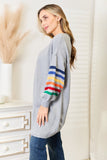 Angel Wings Multicolored Stripe Open Front Longline Cardigan 
