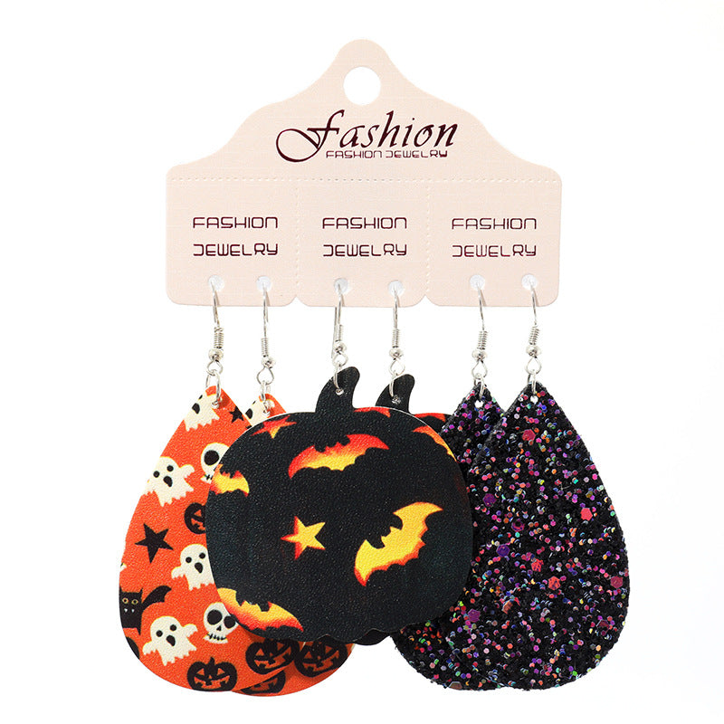 Teardrop Shape Halloween Theme Dangle Earrings 