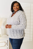 Woven Right Cable-Knit Hooded Sweater 