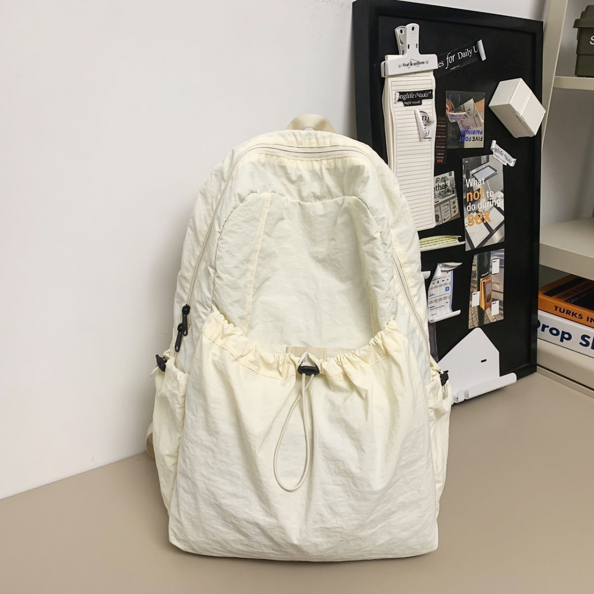 Drawstring Nylon Backpack Bag 