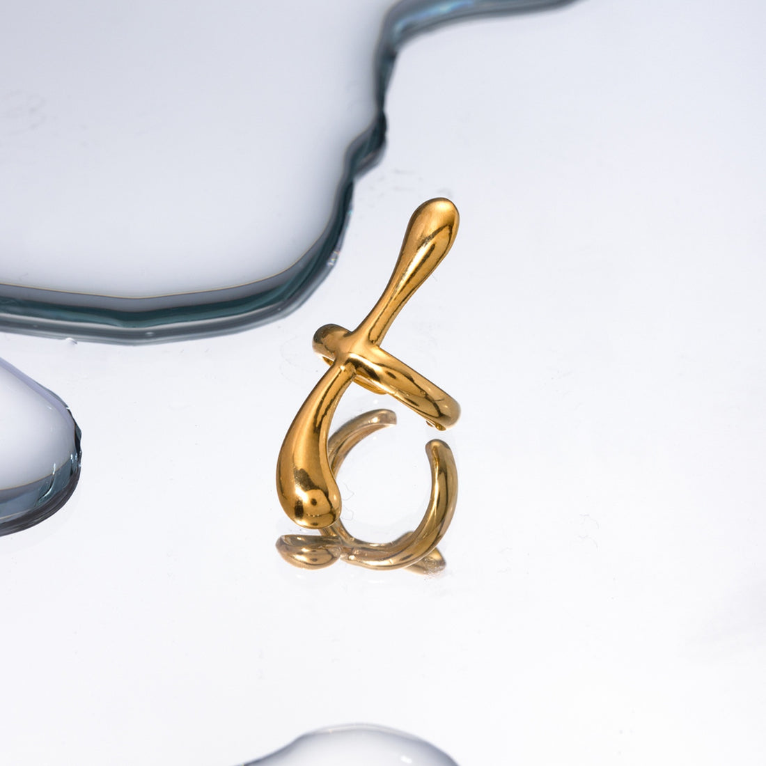 18K Gold-Plated Stainless Steel Cuff Earrings 