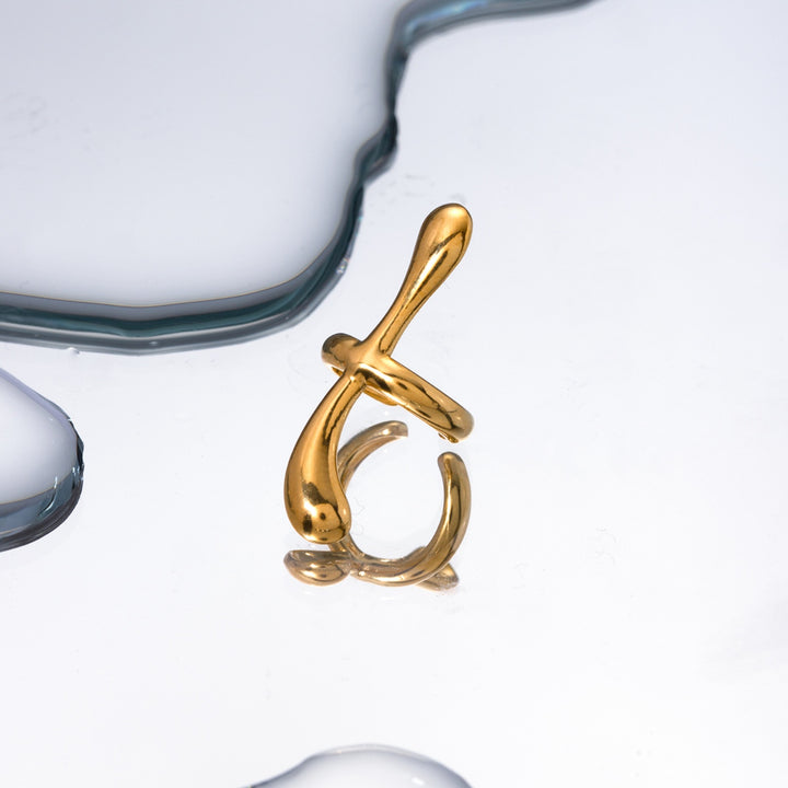 18K Gold-Plated Stainless Steel Cuff Earrings 