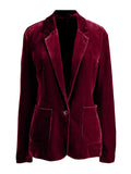 Pocketed Button Up Lapel Collar Blazer 
