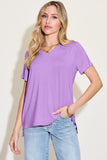 Basic Bae Bamboo Full Size V-Neck High-Low T-Shirt 
