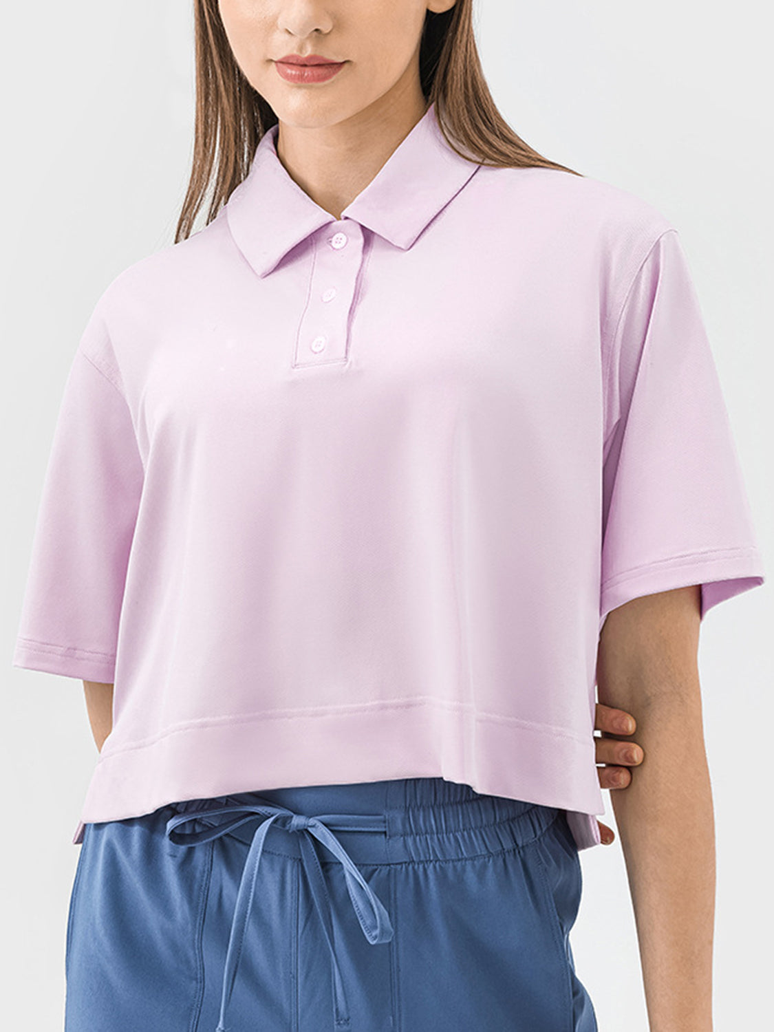 Millennia Half Button Short Sleeve Active T-Shirt 