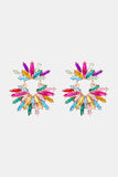 Flower Shape Glass Stone Dangle Earrings 