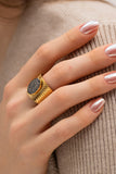 Wide Band Stainless Steel Open Ring 