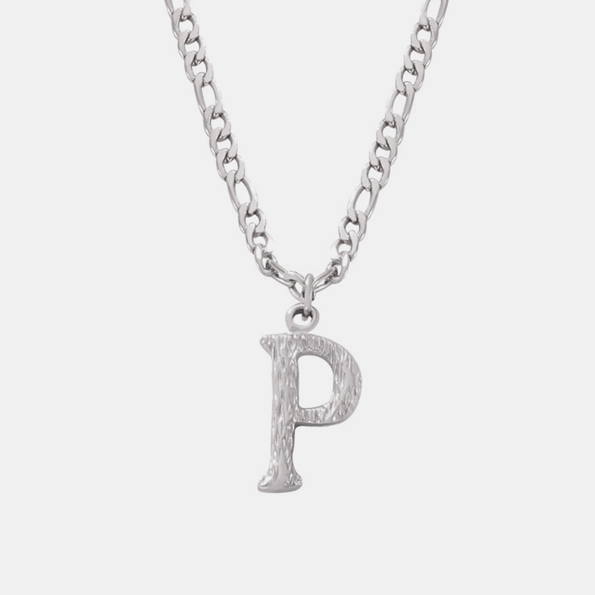 Titanium Steel Letter Pendant Necklace 