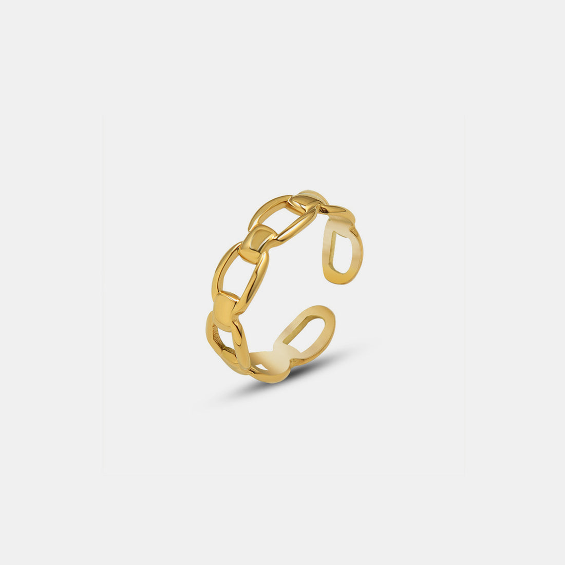 Titanium Steel Gold-Plated Adjustable Ring 
