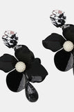 Bloosom Flower and Teardrop Resin Dangle Earrings 