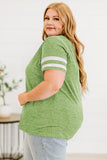 Plus Size Striped V-Neck Tee Shirt 
