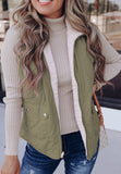 Fuzzy Zip Up Vest Coat with Pockets 
