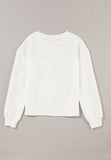 Texture Round Neck Long Sleeve Sweatshirt 