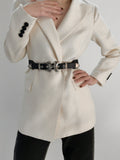 Double Buckle PU Leather Belt 