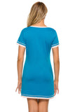 Contrast Trim Short Sleeve Lounge Dress 