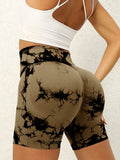 Tie-Dye High Waist Active Shorts 