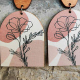 Geometrical Shape Wooden Drop Earrings 