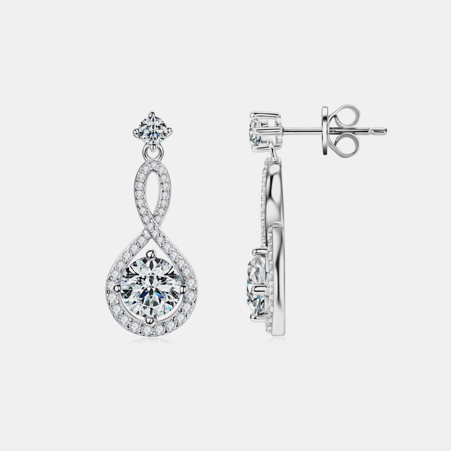 1 Carat Moissanite 925 Sterling Silver Earrings 