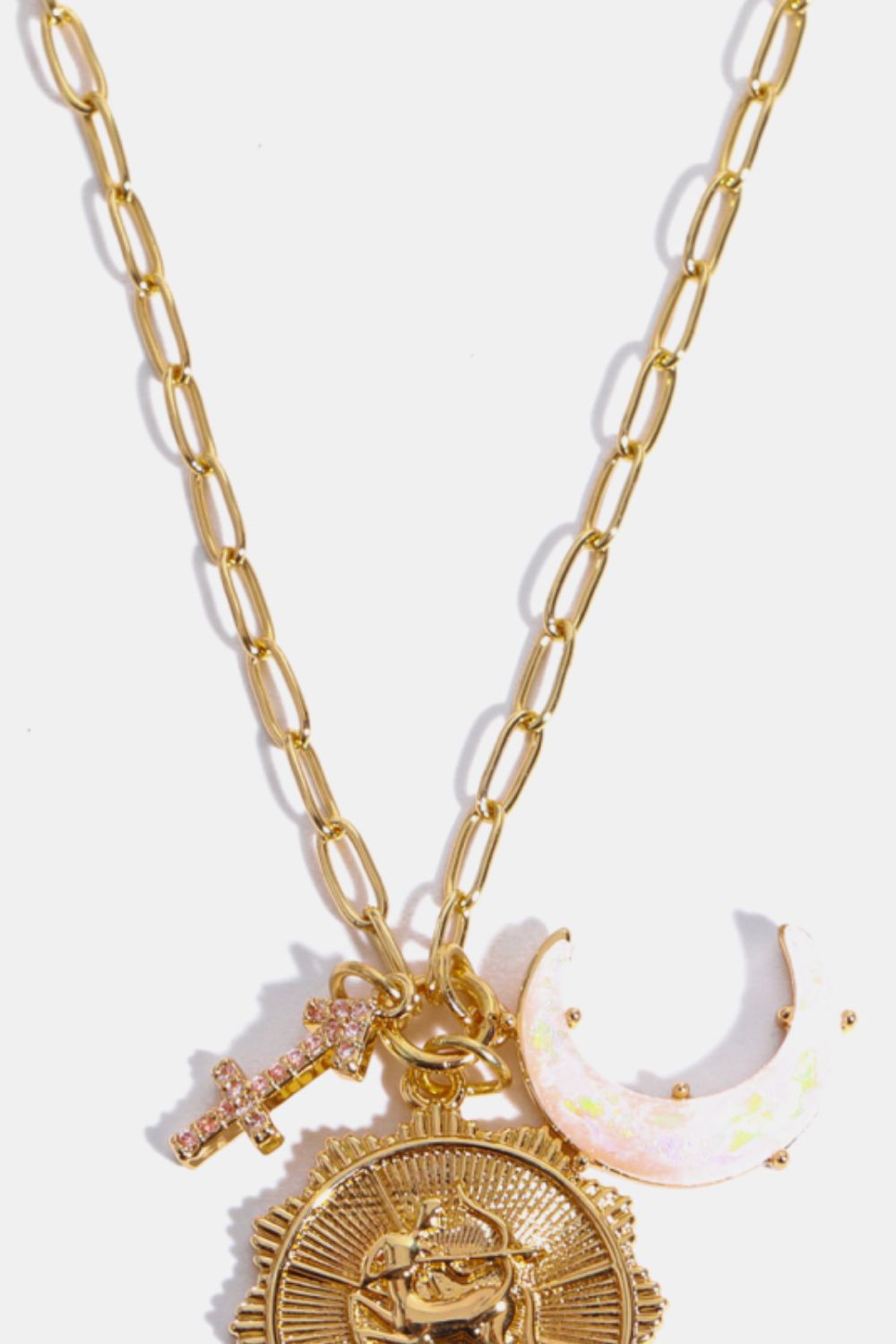 Constellation and Moon Pendant Copper Necklace 