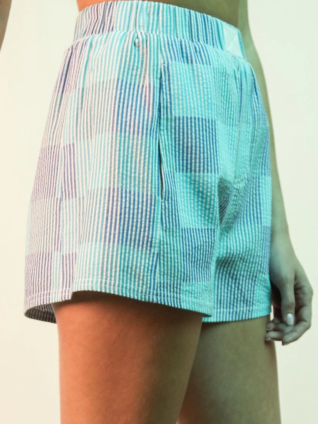 Striped High-Waist Shorts 