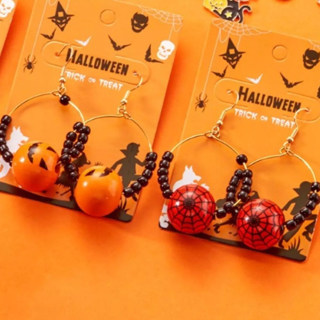 18K Gold-Plated Halloween Bead Earrings 