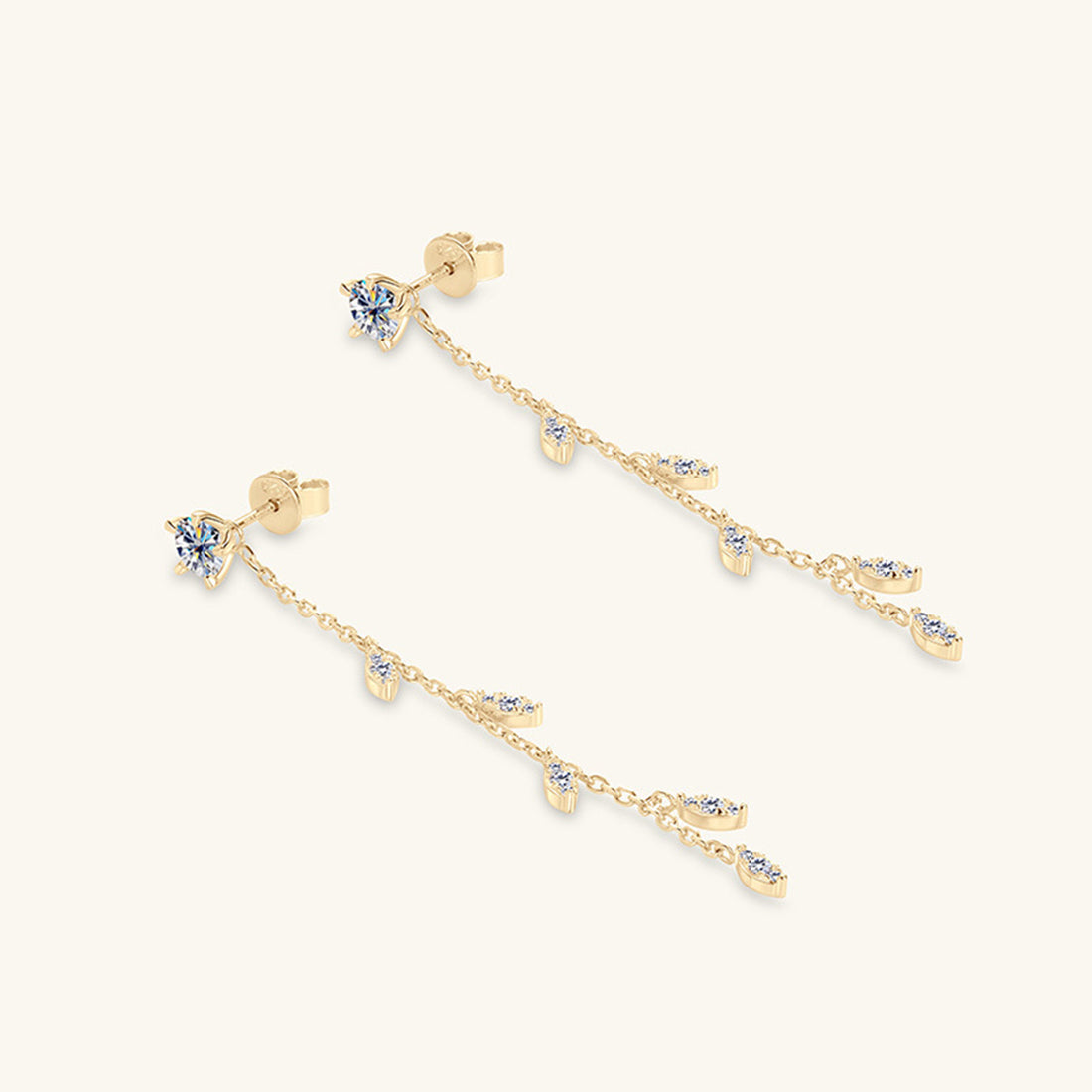 1.38 Carat Moissanite 925 Sterling Silver Leaf Earrings 