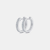 Moissanite 925 Sterling Silver Huggie Earrings 