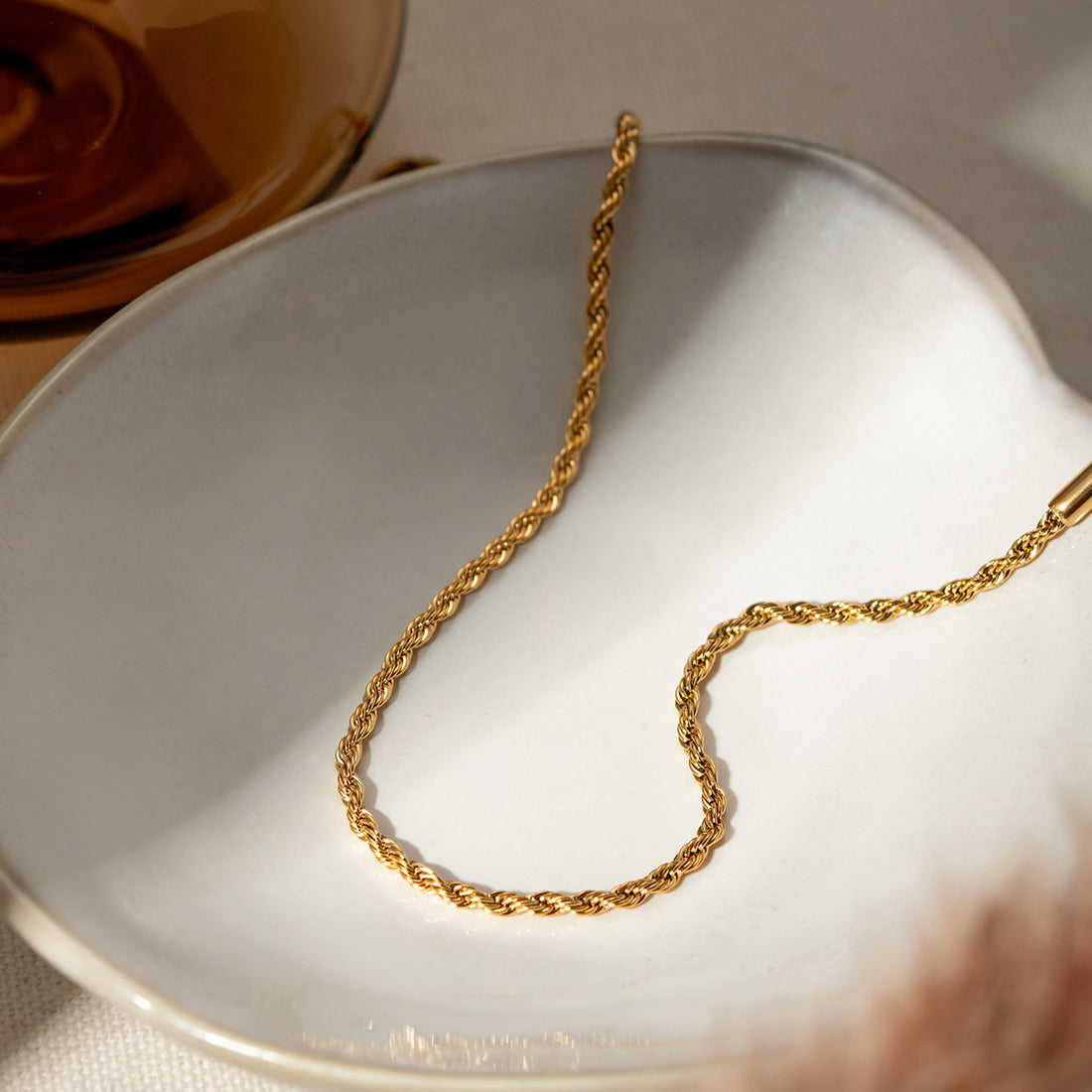 Stainless Steel Twist Chain Ankle Bracelet 