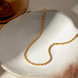 Stainless Steel Twist Chain Ankle Bracelet 