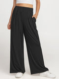 Elastic Waist Wide Leg Pants Pants