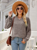 Heathered V-Neck Long Sleeve T-Shirt 