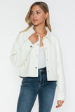 Snobbish Snap Down Long Sleeve PU Leather Jacket 