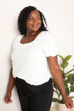 Mandy Swiss Dot Puff Sleeve Square Neck Blouse 