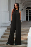 Double Take Full Size Tie Back Cutout Sleeveless Jumpsuit 