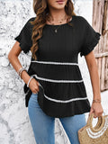 Devine Round Neck Flounce Sleeve Blouse 