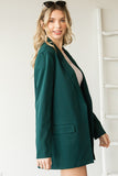 First Love Full Size Open Front Long Sleeve Blazer with Pockets 