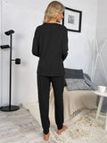Shiny Round Neck Top and Drawstring Pants Lounge Set Lingerie & Nightwear