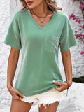 Mandy V-Neck Dropped Shoulder T-Shirt 