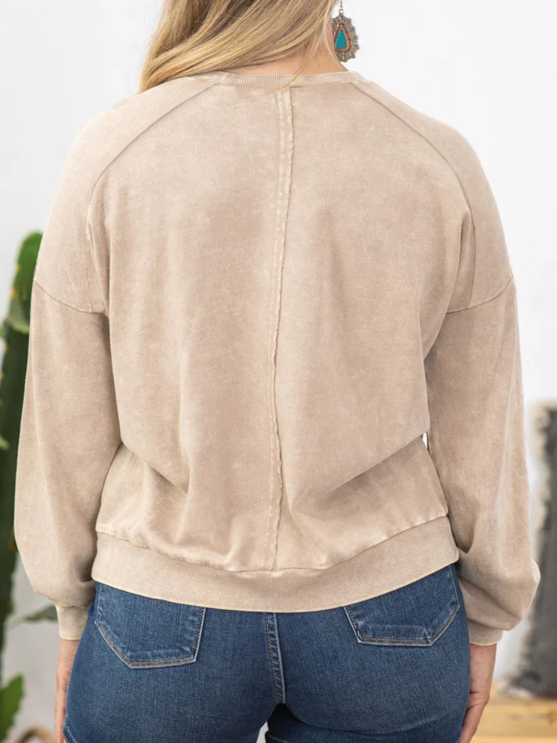 Plus Size Peace Sign Long Sleeve Sweatshirt 