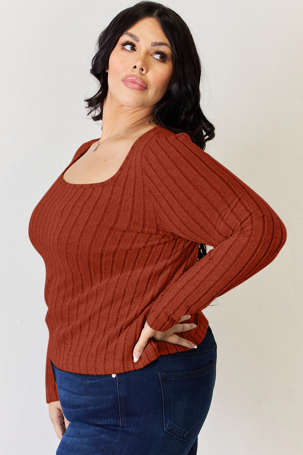 Basic Bae Full Size Ribbed Long Sleeve T-Shirt 