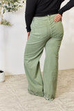 RISEN Full Size Raw Hem Wide-Leg Jeans 