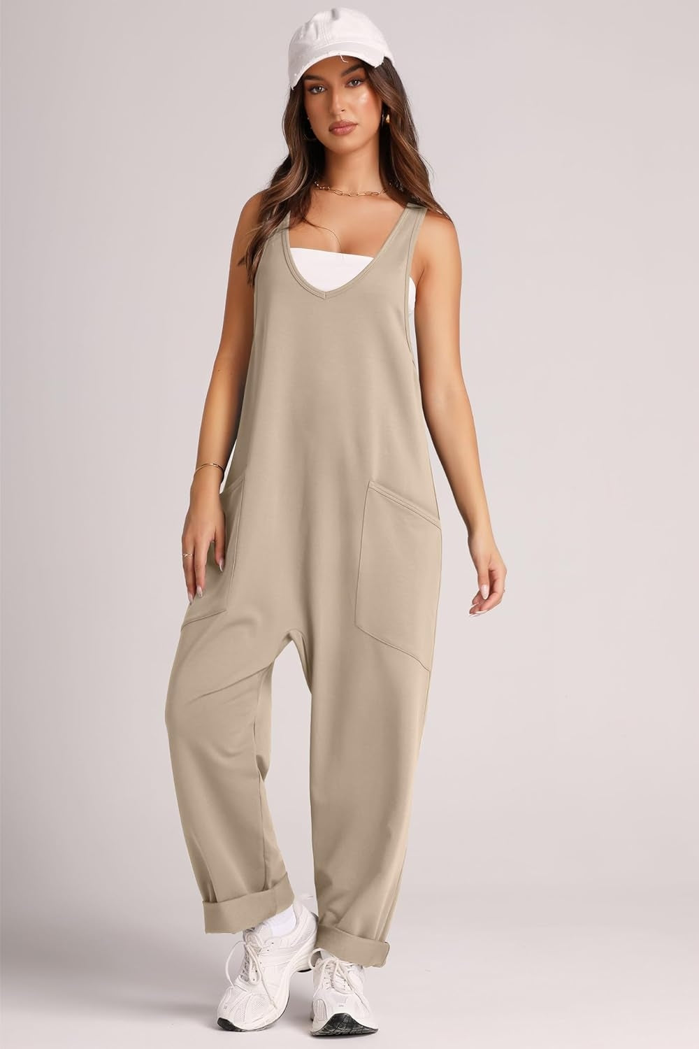Lovelet Wide Strap Jumpsuit with Pockets 