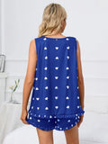 Heart Scoop Neck Tank and Shorts Lounge Set Lingerie & Nightwear