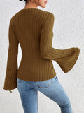 Honey Round Neck Flare Sleeve T-Shirt 