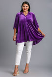 Umgee Full Size Button Down Tiered Back High Low Shirt 
