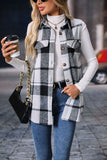 Plaid Button Up Vest Coat 