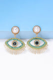 Evil Eye Shape Rhinestone Zinc Alloy Synthetic Dangle Earrings 