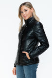 Snobbish Pocketed Zip Up Turtleneck Puffer Jacket 